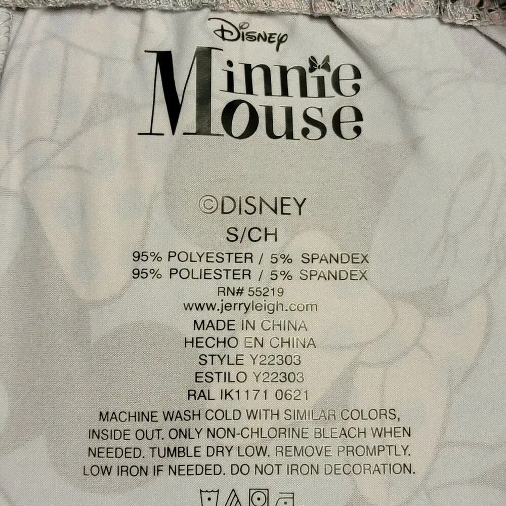 Disney Minnie Mouse Pajama Pants Womens Sz S Gray Pink Joggers‎ PJs Sleepwear - Picture 7 of 7